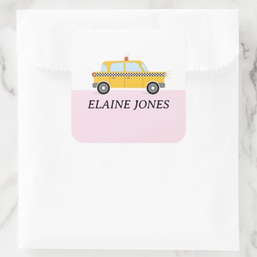 NYC TAXI VIERKANTE STICKER (Tas)