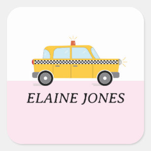 NYC TAXI VIERKANTE STICKER