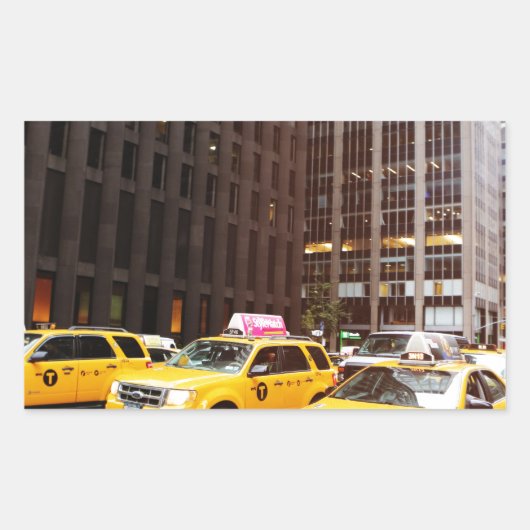 NYC-taxi's in New York Rechthoekige Sticker (Voorkant)
