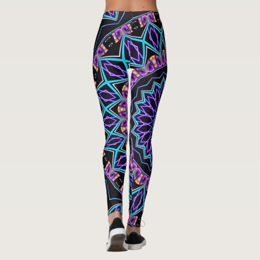 NYC Techno Rave Blacklight Mandala Leggings (Achterkant)