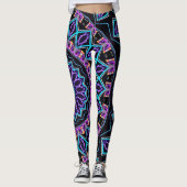NYC Techno Rave Blacklight Mandala Leggings (Voorkant)