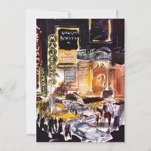 NYC Theater District Gewaardeerde uitnodigingen ~ (Voorkant)