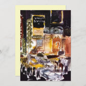 NYC Theater District Gewaardeerde uitnodigingen ~ (Voorkant / Achterkant)