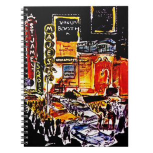NYC Theater District Night Broadway Diary-laptop Notitieboek