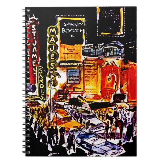 NYC Theater District Night Broadway Diary-laptop Notitieboek (Voorkant)