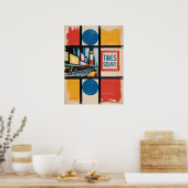 Nyc times square kleur blokken poster (Keuken)