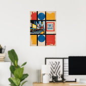 Nyc times square kleur blokken poster (Thuiskantoor)