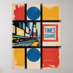 Nyc times square kleur blokken poster