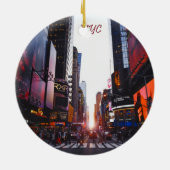 NYC Times Square New York City Keramisch Ornament (Achterkant)