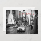 NYC Times Square Taxi Briefkaart in zwart-wit (Voorkant / Achterkant)