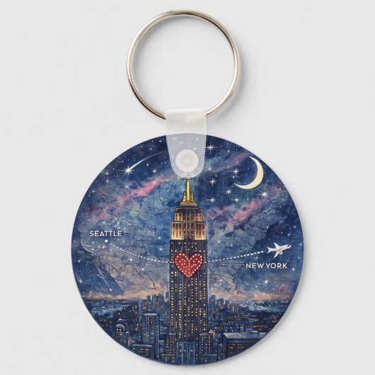 NYC to Seattle Keychain (Achterkant)
