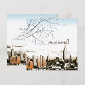 NYC/tweelingtorens silhouet/bewegende aankondiging (Voorkant / Achterkant)