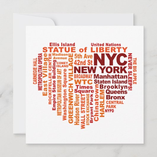 NYC-uitnodiging - Aanpassen! Kaart (Voorkant)