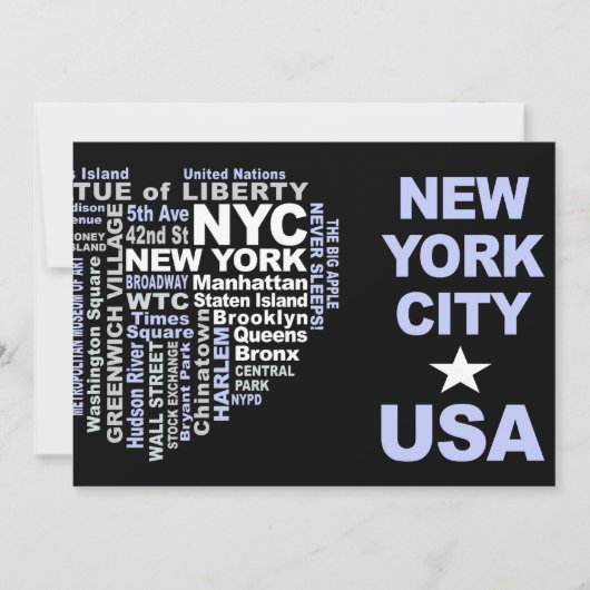 NYC-uitnodiging - Aanpassen! Kaart (Voorkant)