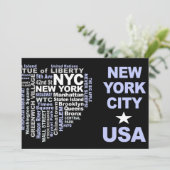 NYC-uitnodiging - Aanpassen! Kaart (Staand voorkant)