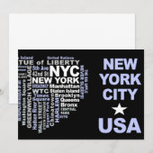 NYC-uitnodiging - Aanpassen! Kaart (Voorkant / Achterkant)
