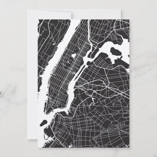 NYC uitnodiging voor zwarte en witte bruiloft (Achterkant)