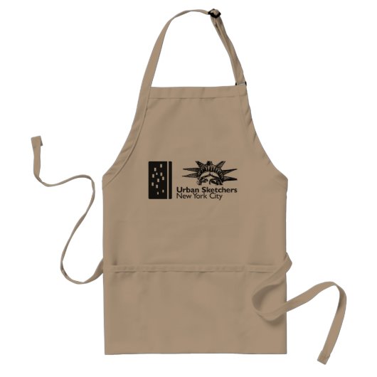 NYC Urban Sketchers Apron Standaard Schort (Voorkant)