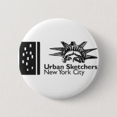 NYC Urban Sketchers Button (Voorkant)