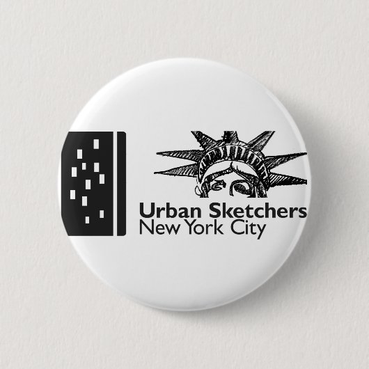 NYC Urban Sketchers Button (Voorkant)