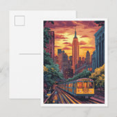 NYC USA  Illustratie Reizen Briefkaart (Voorkant / Achterkant)