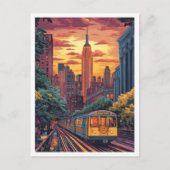 NYC USA Illustratie Reizen Briefkaart (Voorkant)