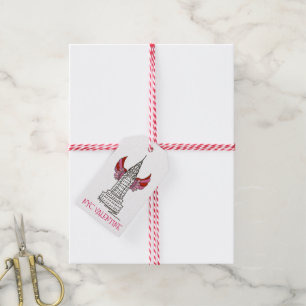 NYC Valentijn Skyscraper Cupid Wings New York Labe Cadeaulabel