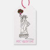 NYC Valentijn Status van de Rozen van de Vrijheid Cadeaulabel (Voorkant)