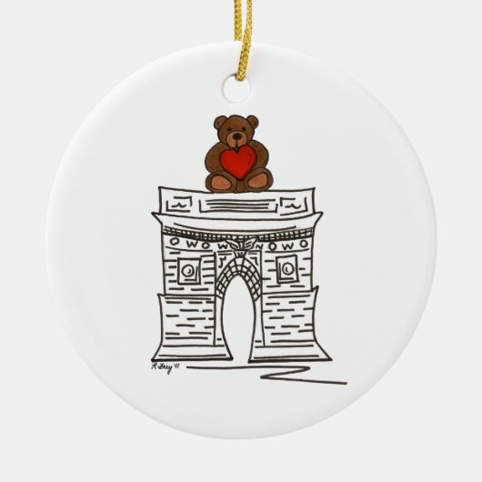 NYC Valentijnsdag Washington Square Arch Keramisch Ornament (Voorkant)