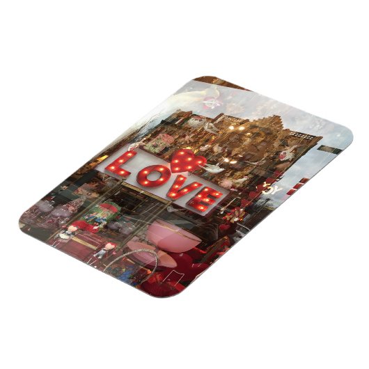 NYC-Valentijnsdag Winkelvenster Hartstip BEHOUDEN Magneet (Linkerzijde)