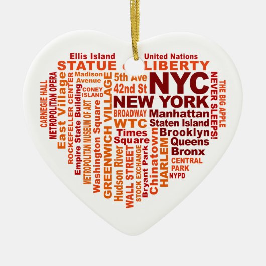 NYC-versiering - aanpasbaar Keramisch Ornament (Voorkant)