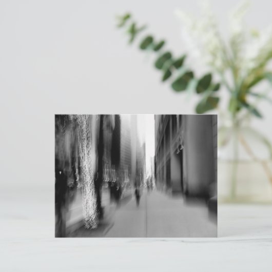 NYC Verticaal B&W Blur Briefkaart (Staand voorkant)