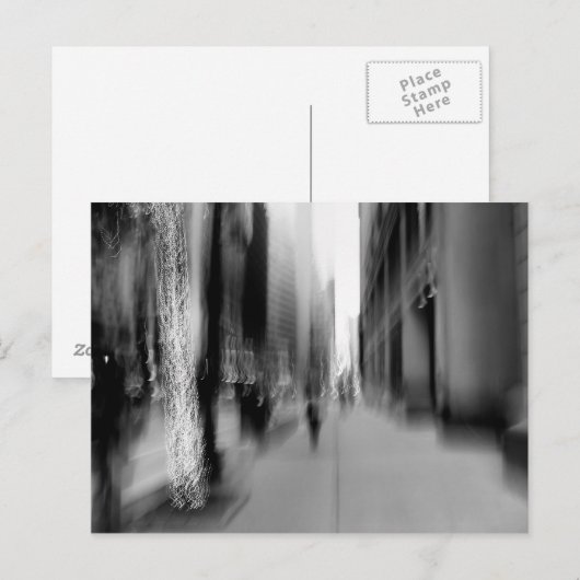 NYC Verticaal B&W Blur Briefkaart (Voorkant / Achterkant)