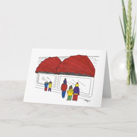 NYC vijfde avenue Window Shoping Kerstvakantie Feestdagen Kaart (Voorkant)