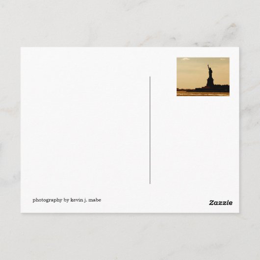 NYC Vrijheidsbeeld Dusk Briefkaart (Achterkant)