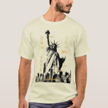 NYC Vrijheidsbeeld Manhattan Mannen Modern Natuurl T-shirt<br><div class="desc">NYC Liberty Statue New York Manhattan Modern Elegant Sjabloon Mannen</div>