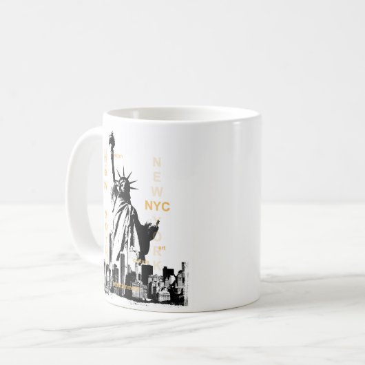 NYC Vrijheidsbeeld New York Manhattan Custom Best Koffiemok (Voorkant links)