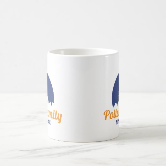 NYC Vrijheidsbeeld Silhouette Family Trip Koffiemok (Center)