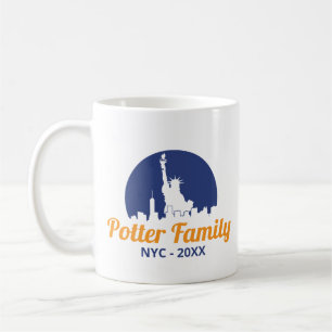 NYC Vrijheidsbeeld Silhouette Family Trip Koffiemok