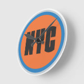 NYC-wandklok Ronde Klok (Hoek)