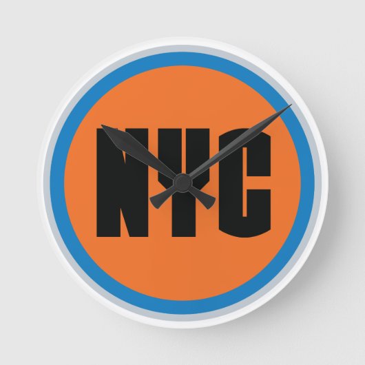 NYC-wandklok Ronde Klok (Voorkant)