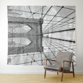  NYC wandtapijt van zwarte en witte Brug Wandkleed (In Situ (horizontaal))