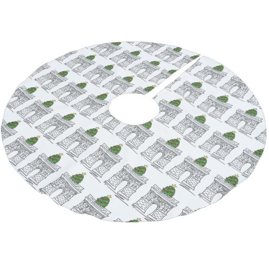 NYC Washington Square Arch Greenwich Village Tree Kerstboom Rok (Gekanteld)