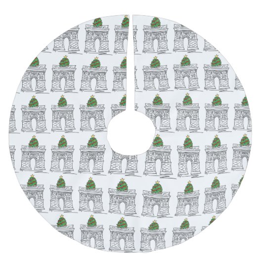 NYC Washington Square Arch Greenwich Village Tree Kerstboom Rok (Voorkant)