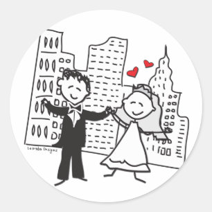 NYC Wedding Ronde Sticker