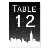 NYC White Skyline Silhouet Sterrenhemel Zwart Kaart (Achterkant)