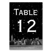 NYC Wide Skyline Etch Starry DIY BG Table Number Kaart (Achterkant)