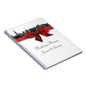 NYC Wide Skyline Etched BW Dk Red Planner Notitieb Notitieboek (Rechterzijde)