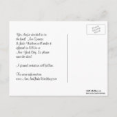 NYC Wide Skyline Etched BW Hot Pink Save the Date Aankondigingskaart (Achterkant)