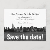 NYC Wide Skyline Geëtst Sla de datum op Aankondigingskaart (Voorkant)
